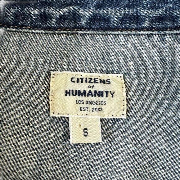 Citizens of Humanity Embroidered Denim Jean Trucker Jacket, S - Picture 5 of 10